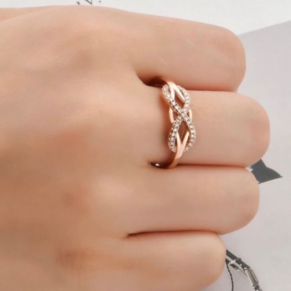 Rose Gold Diamond Infinite Gorgeous Ring - Picture 2 of 4